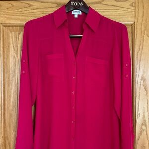 Express Women's MAGENTA PINK Portofino Shirt SIZE S